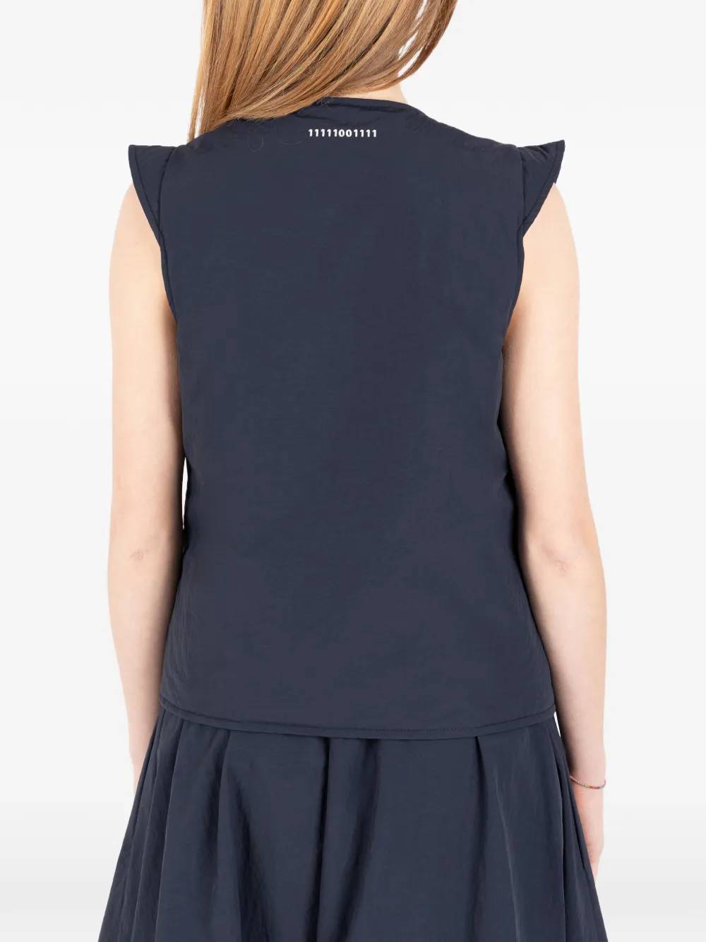 Société Anonyme Top met V-hals en strikdetail Blauw