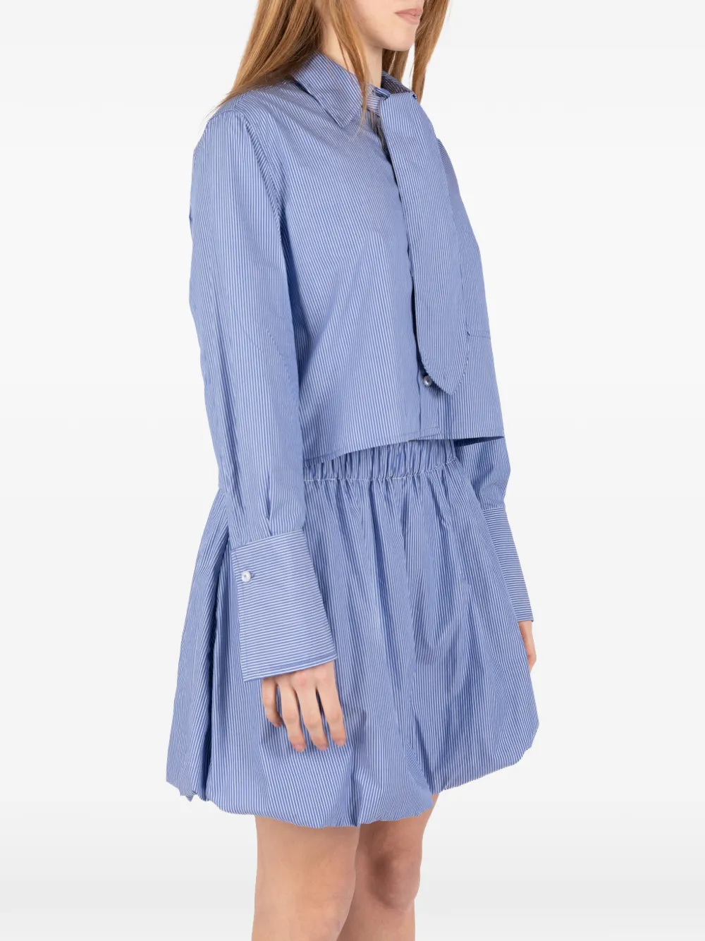 Société Anonyme Gestreepte blouse met strikdetail Blauw