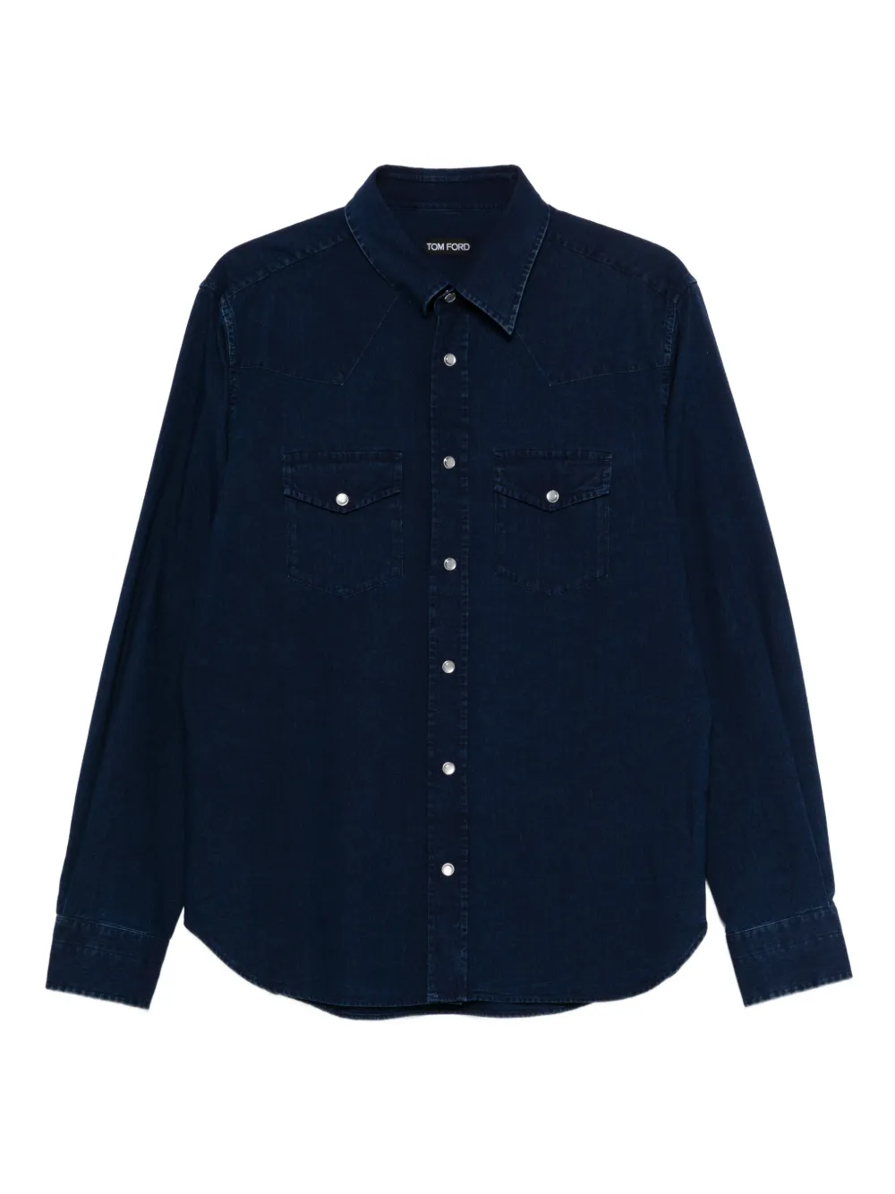TOM FORD chest-pocket shirt - Blu
