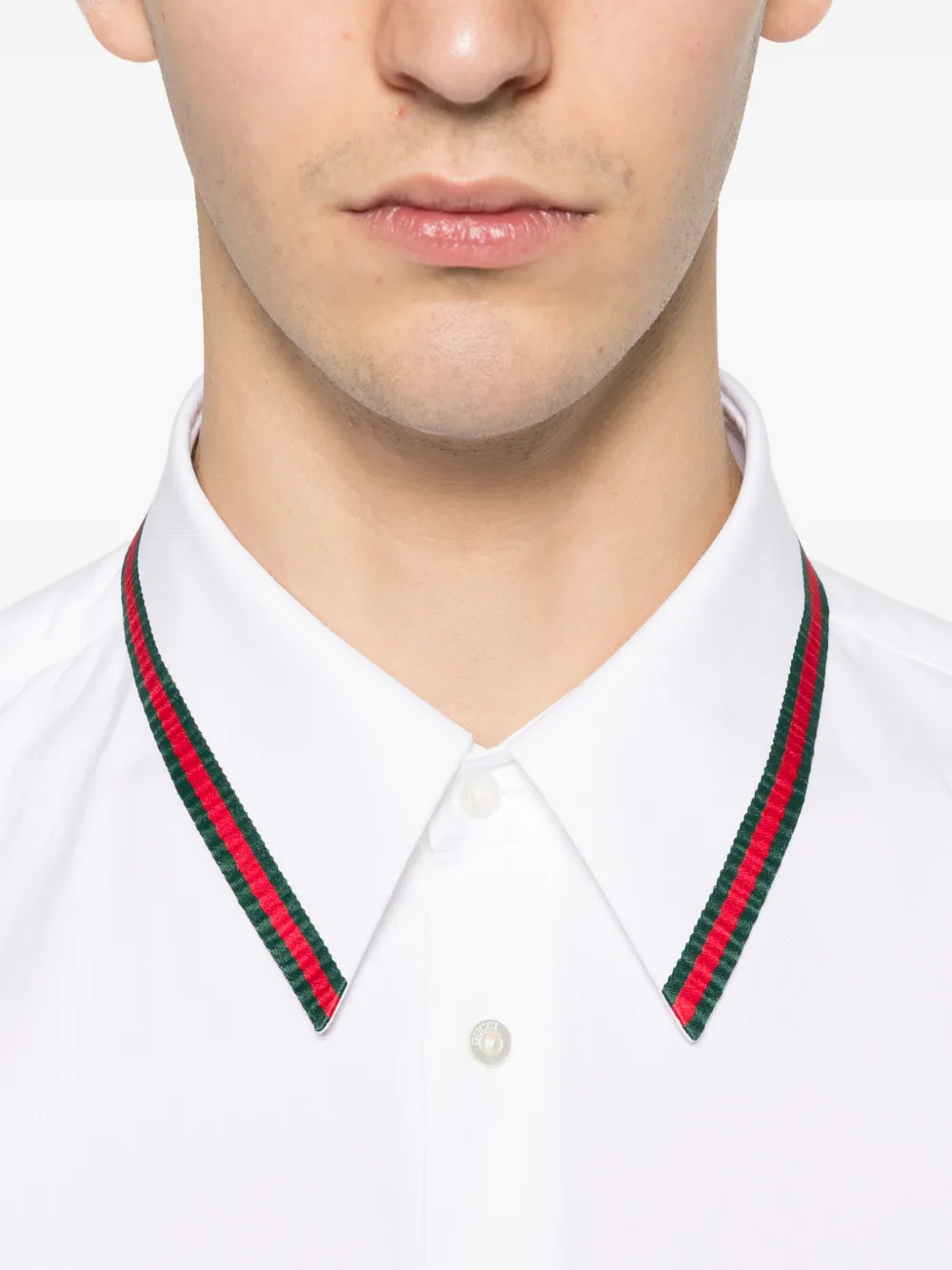 Gucci Poloshirt met gestreepte kraag Wit