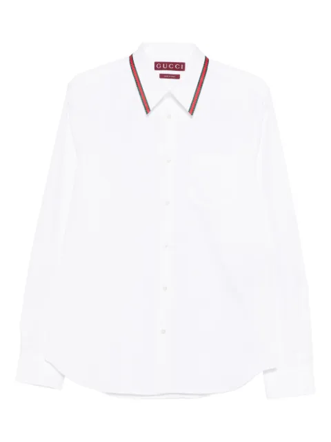 Gucci camisa con cuello a rayas