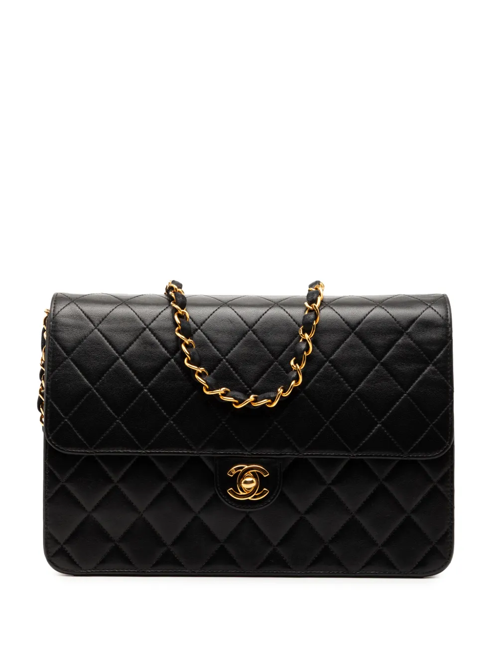 CHANEL Pre-Owned 2002-2003 CC Quilted Lambskin Single Flap crossbody bag - Nero