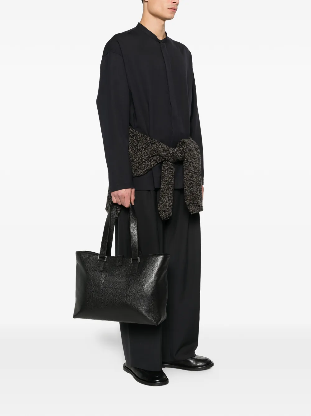 Emporio Armani レザー トートバッグ | ブラック | FARFETCH JP