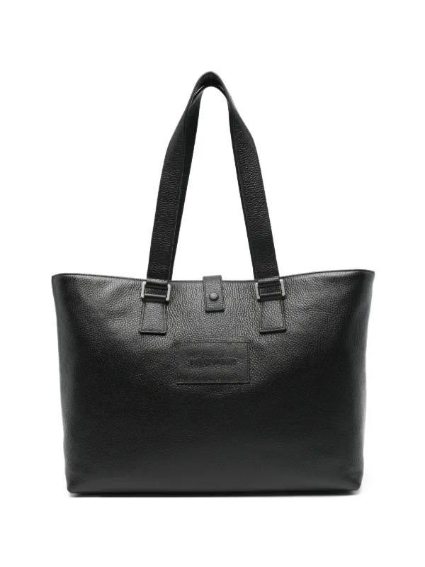 EMPORIO ARMANI レザー 2WAY トートバッグ ブラック 大容量 Emporio Armani レザー トートバッグ | ブラック | FARFETCH JP