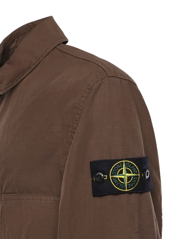 Stone Island ジップ フラップポケット シャツジャケット | ブラウン