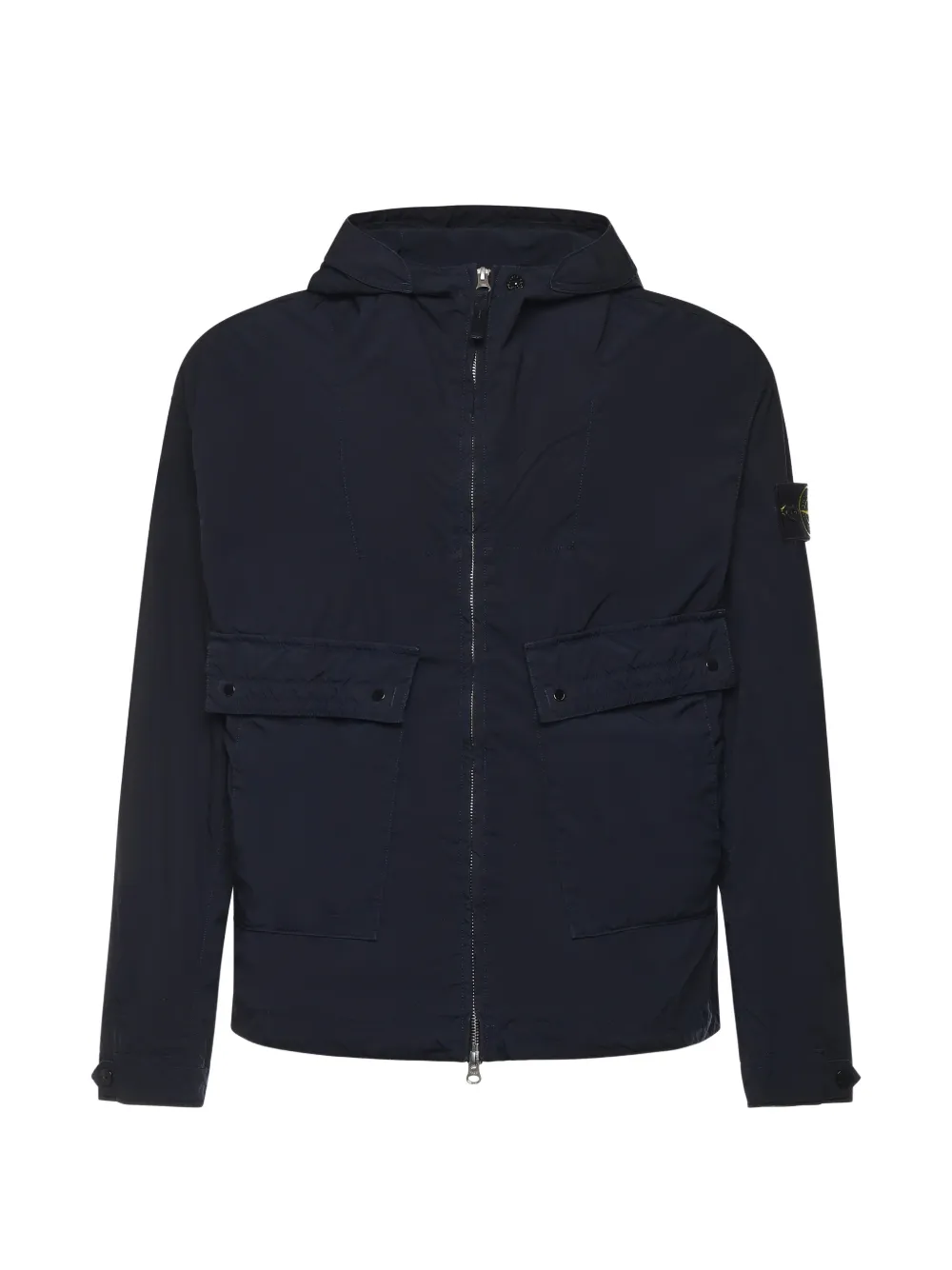 Stone Island flap-pocket hooded jacket - Blu