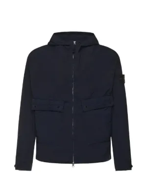 Stone Island フーデッド ジップジャケット | ブラック | FARFETCH JP