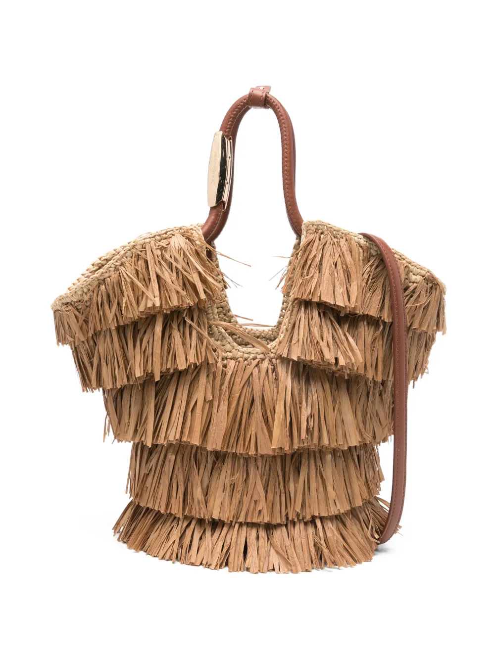 ZIMMERMANN small Goldentime fringed tote bag - Toni neutri