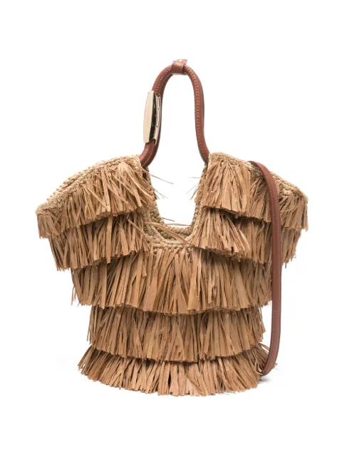 ZIMMERMANN small Goldentime fringed tote bag