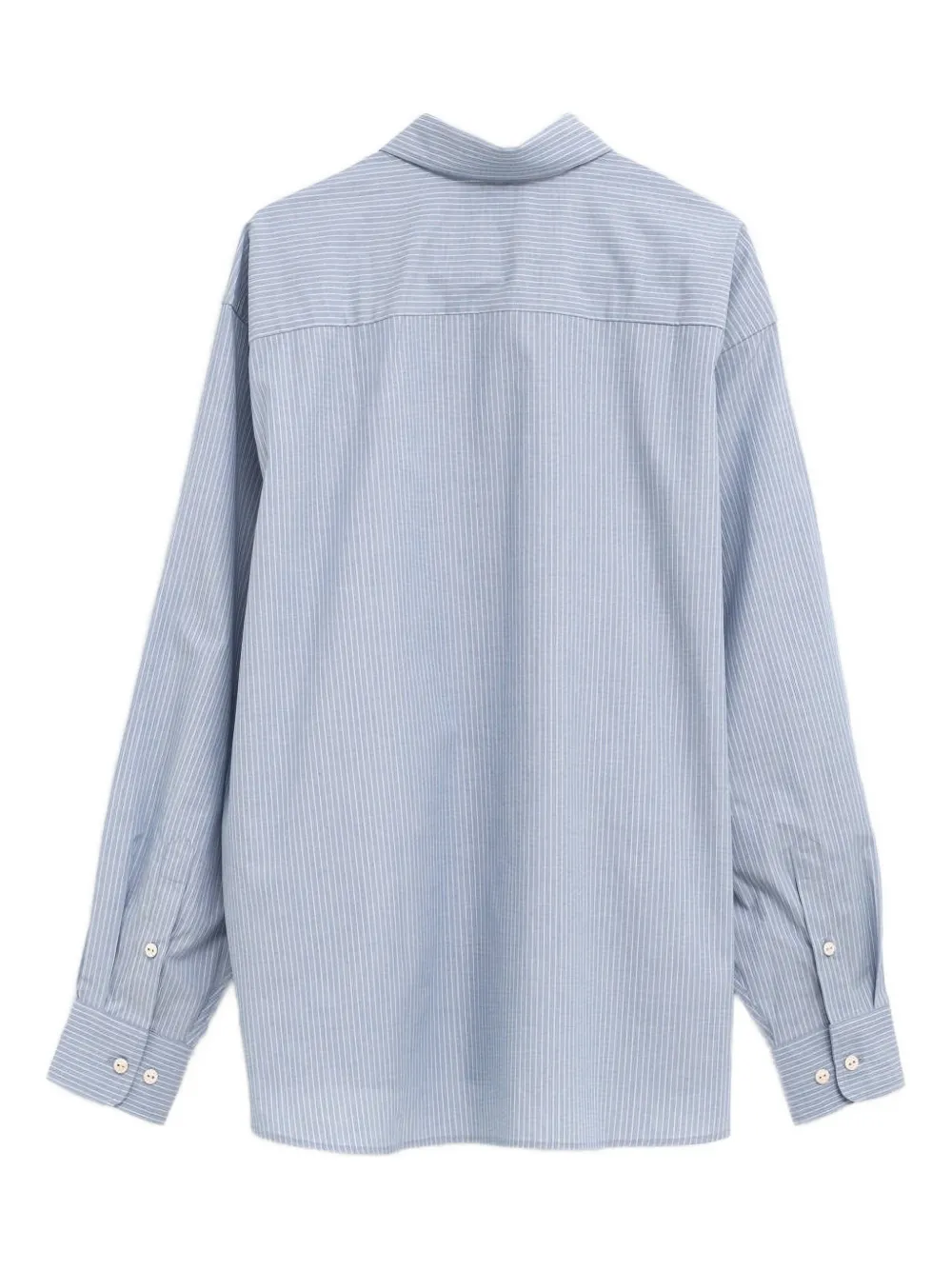 Baserange Claude striped button shirt - Blauw