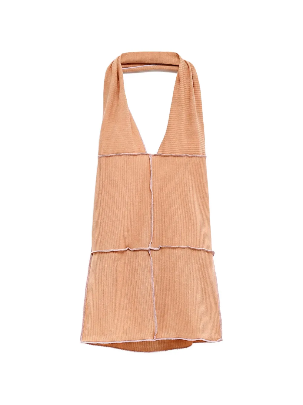 Baserange ribbed-knit halterneck top - Nude