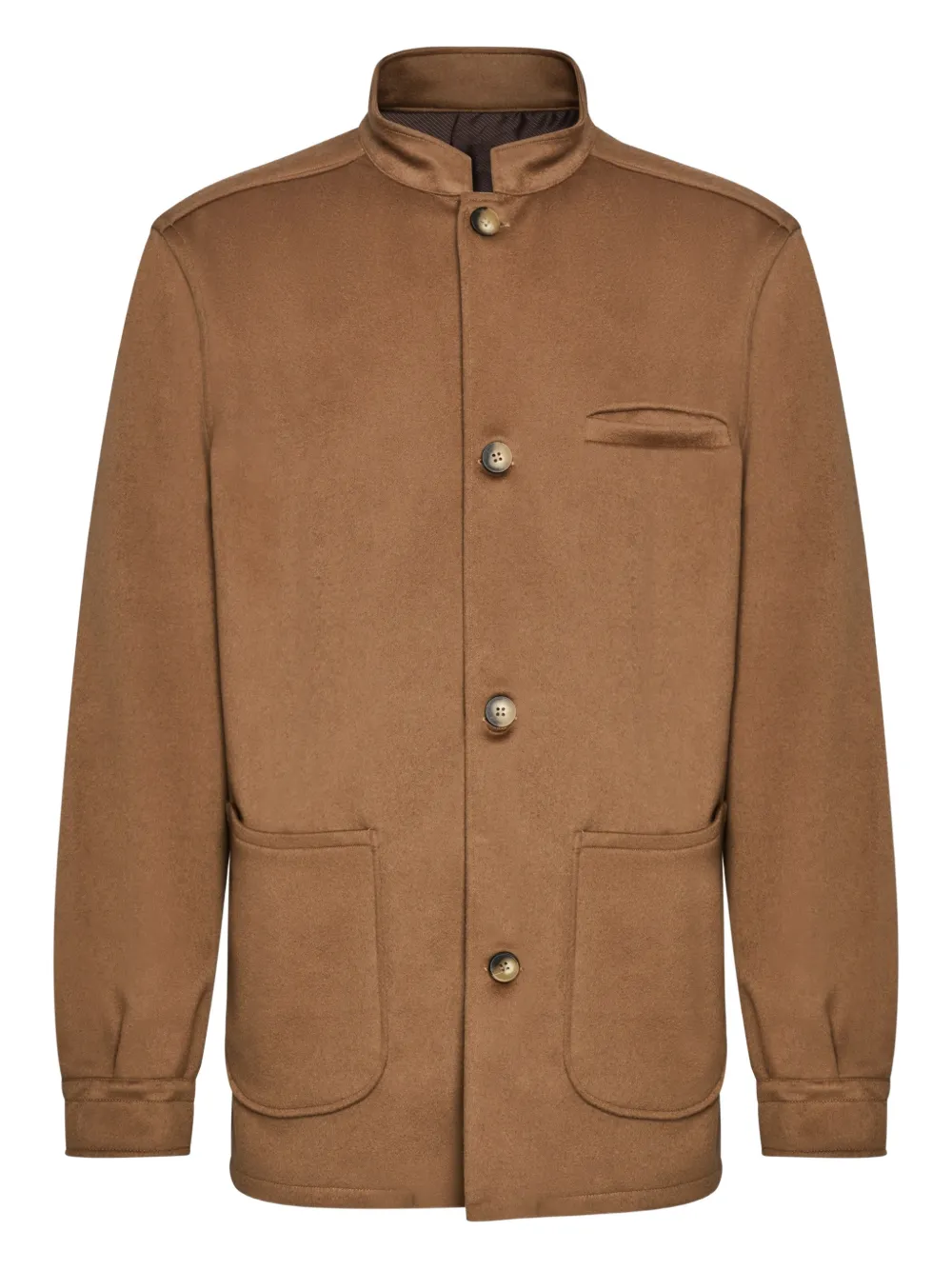 FRANZESE COLLECTION button collar jacket | Brown | Image 1