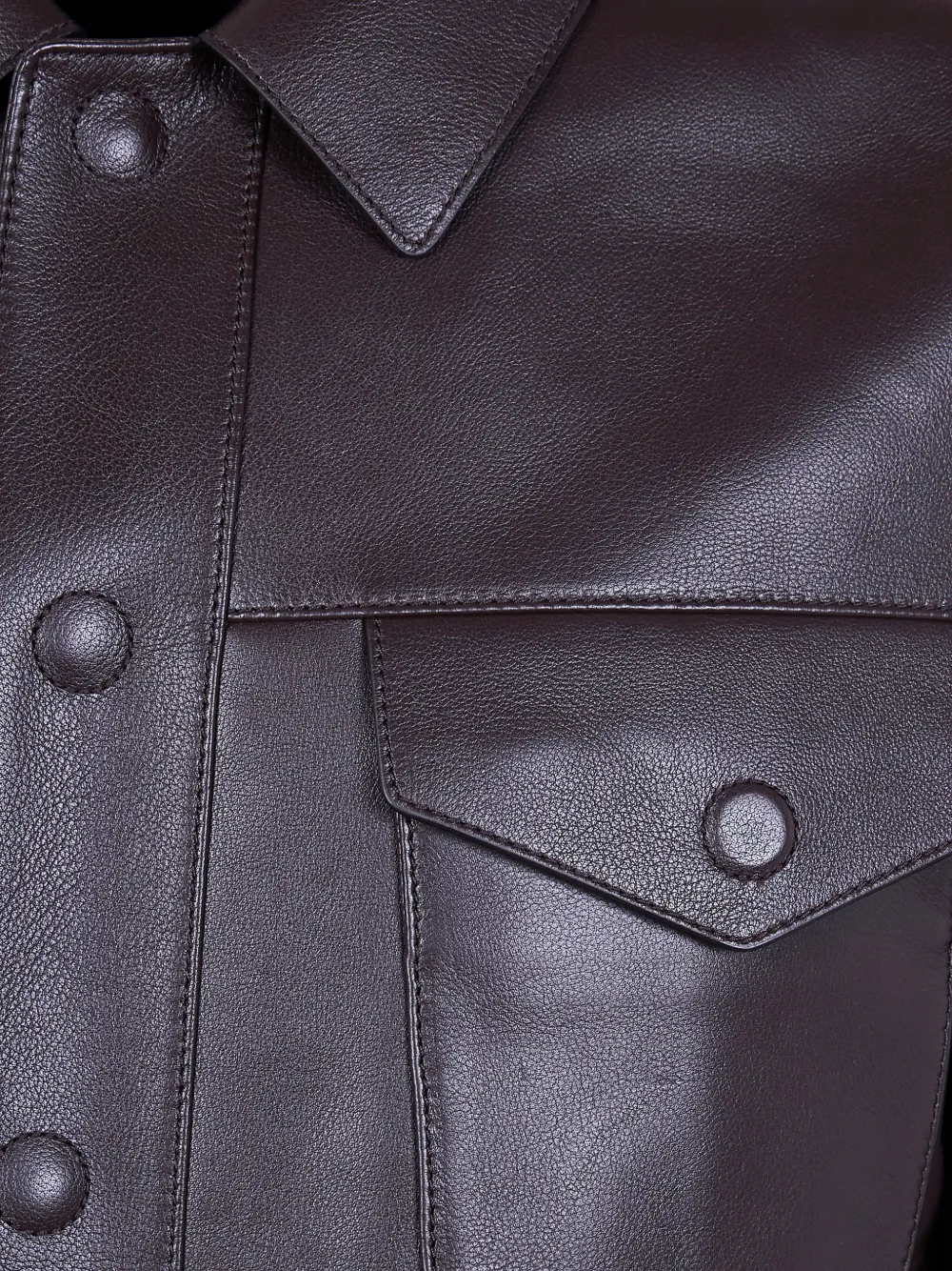  Tom Ford Leather Shirt Jacket - Brown 