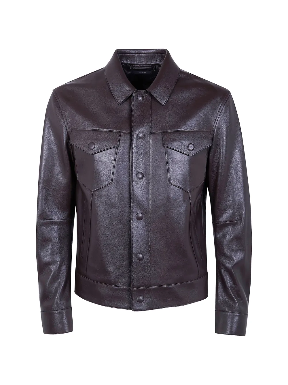 TOM FORD leather shirt jacket - Marrone