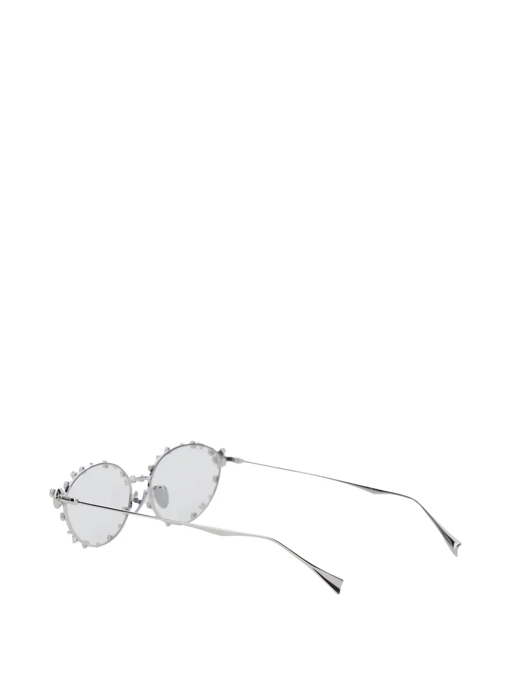YVMIN Paradise/Flower embellished oval-frame glasses - Argento