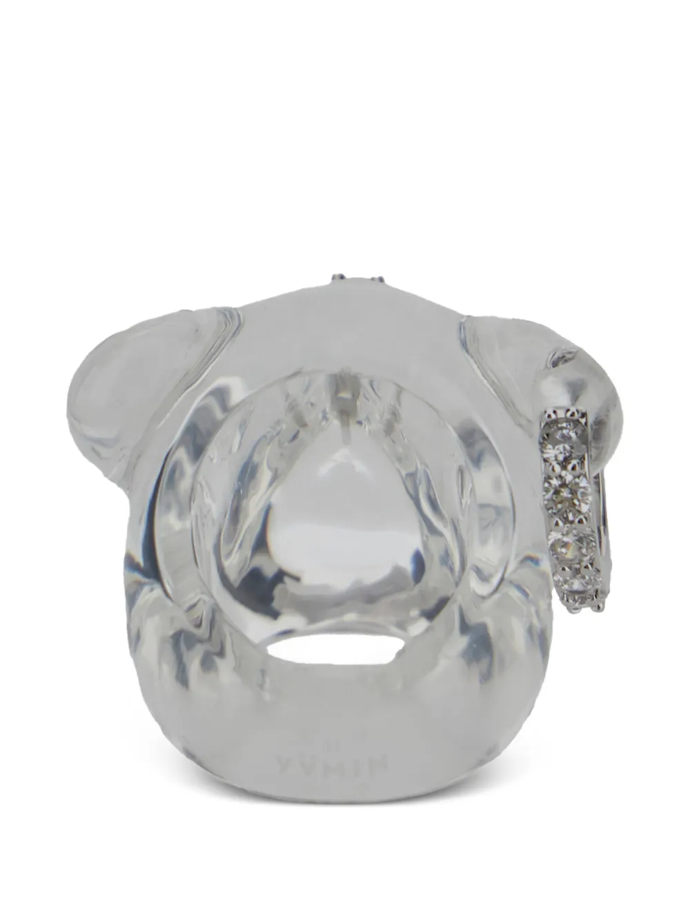  Yvmin Bear Embellished Ring - Silver 