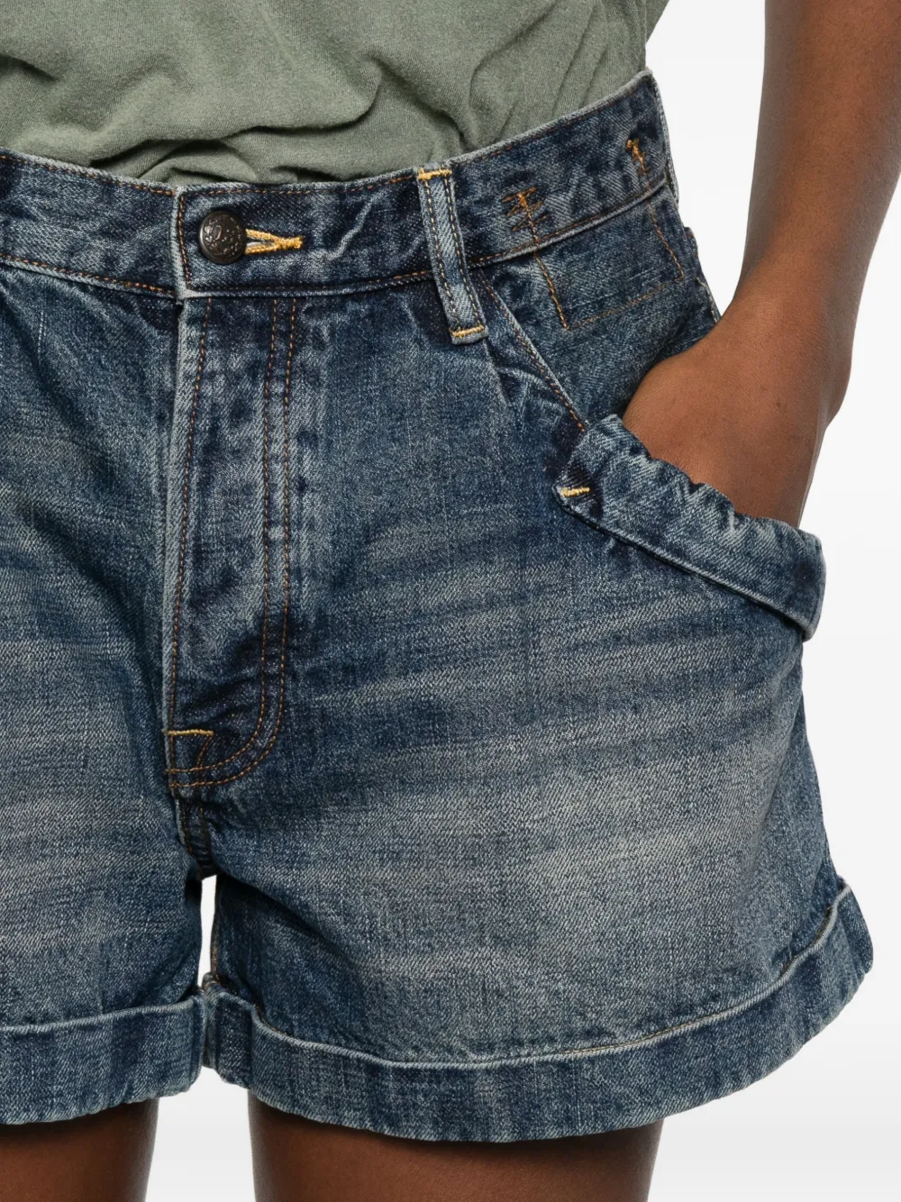 R13 Denim shorts Blauw