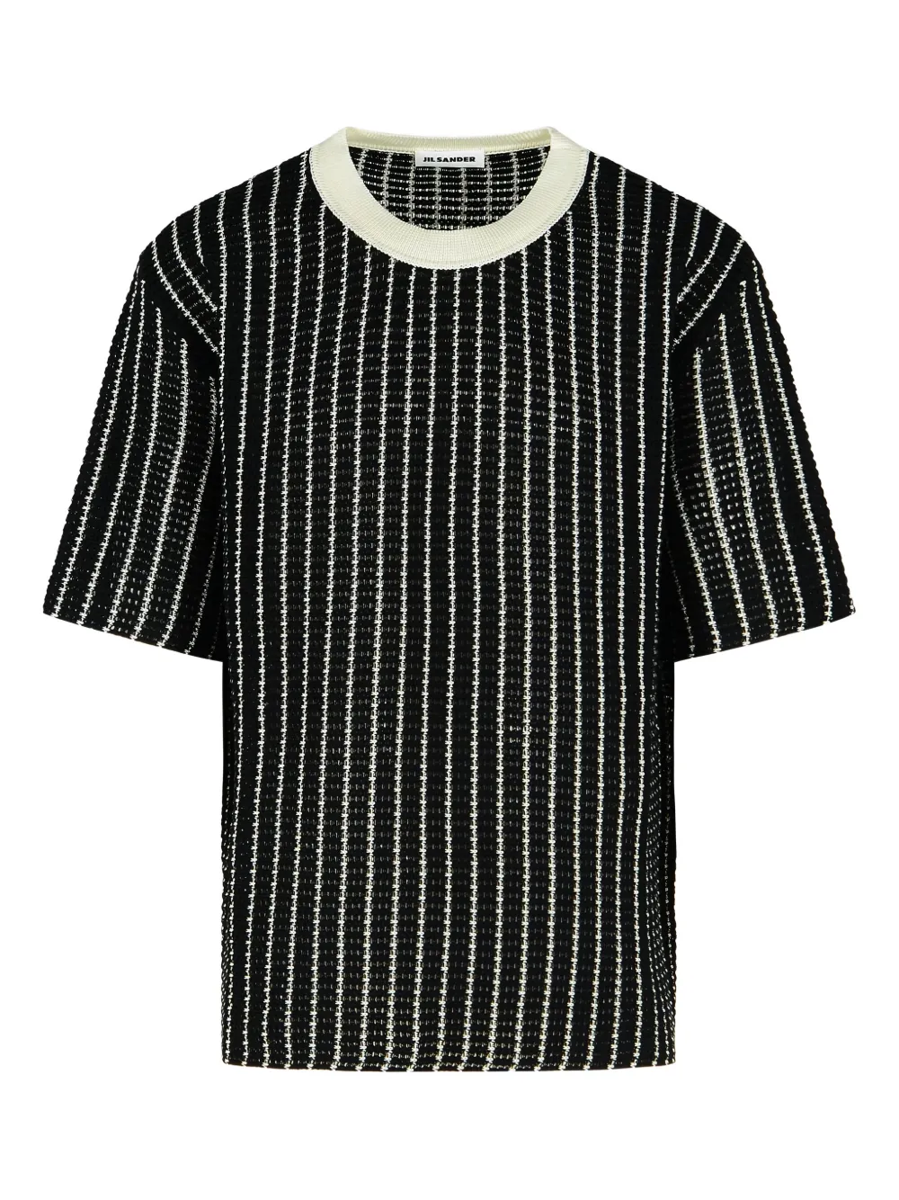 Jil Sander crochet striped T-shirt - Nero