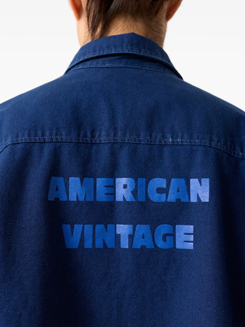 American Vintage Comow overhemd met zak en knoop Blauw
