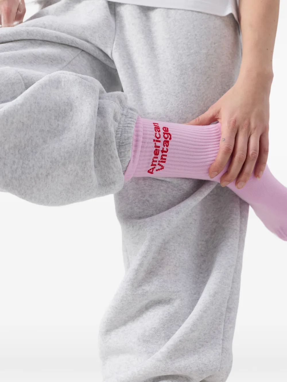 American Vintage Clypsun sokken met logo Roze