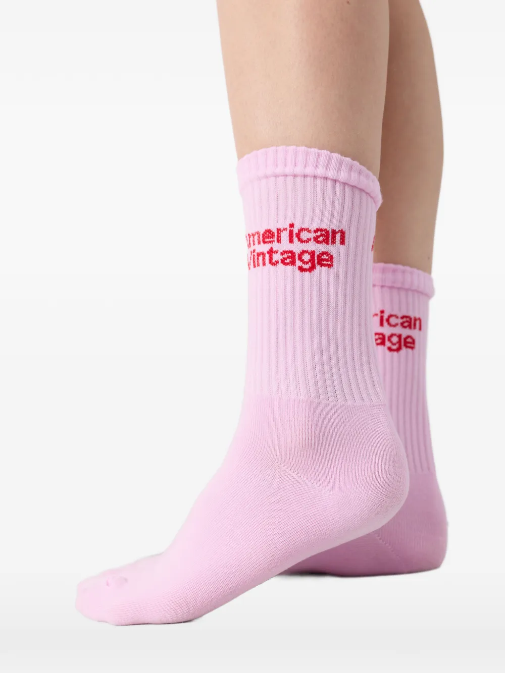 American Vintage Clypsun sokken met logo Roze