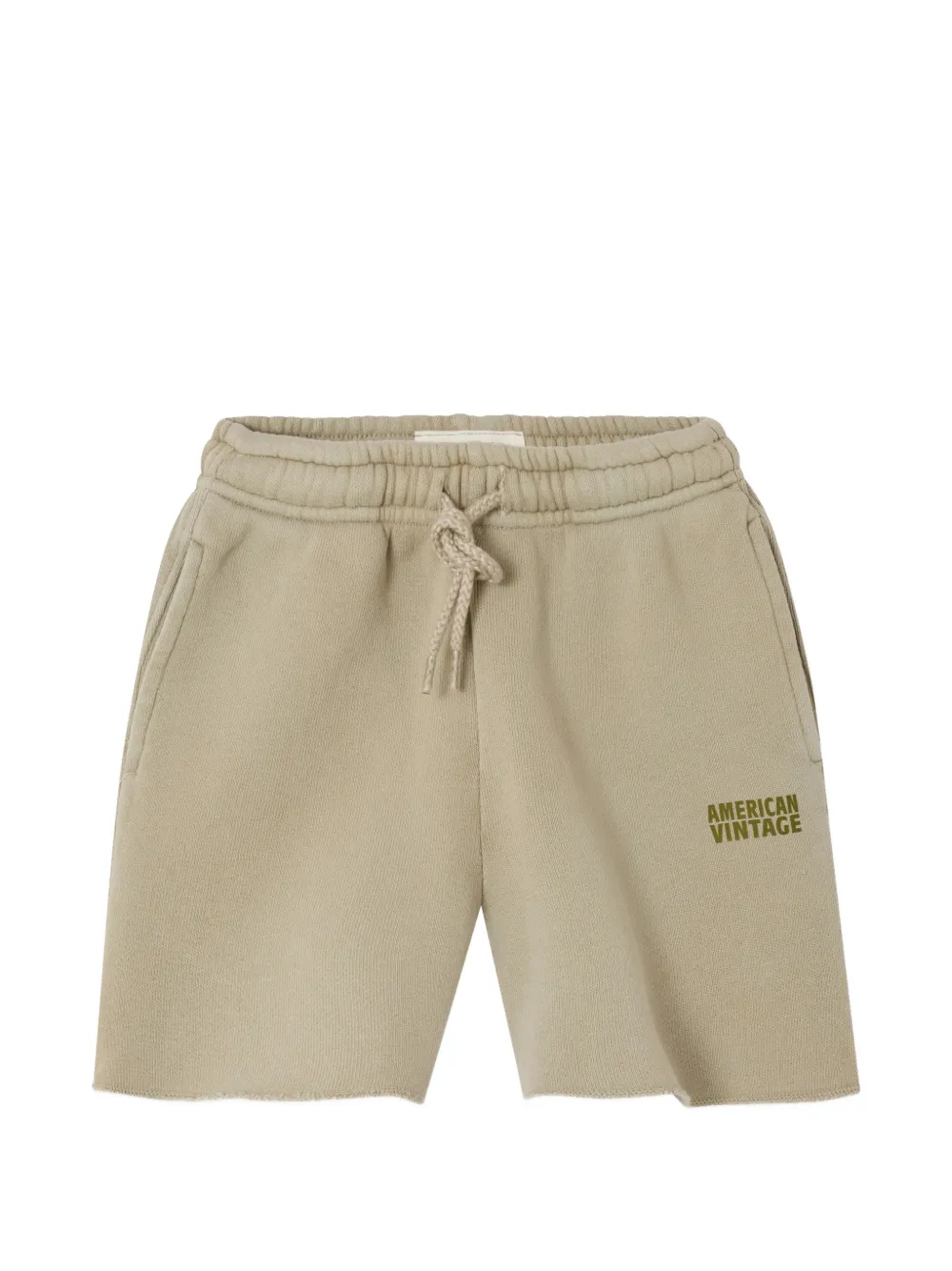 American Vintage Kids Izubird drawstring logo shorts - Toni neutri