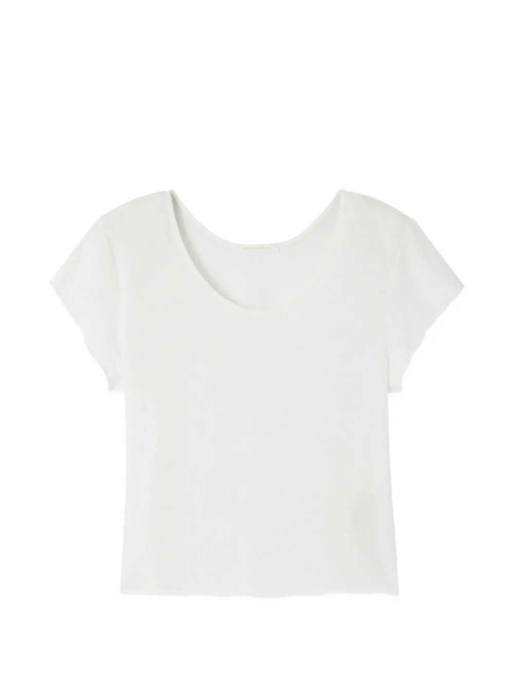 American Vintage Dualy round-neck short-sleeve linen T-shirt - Bianco
