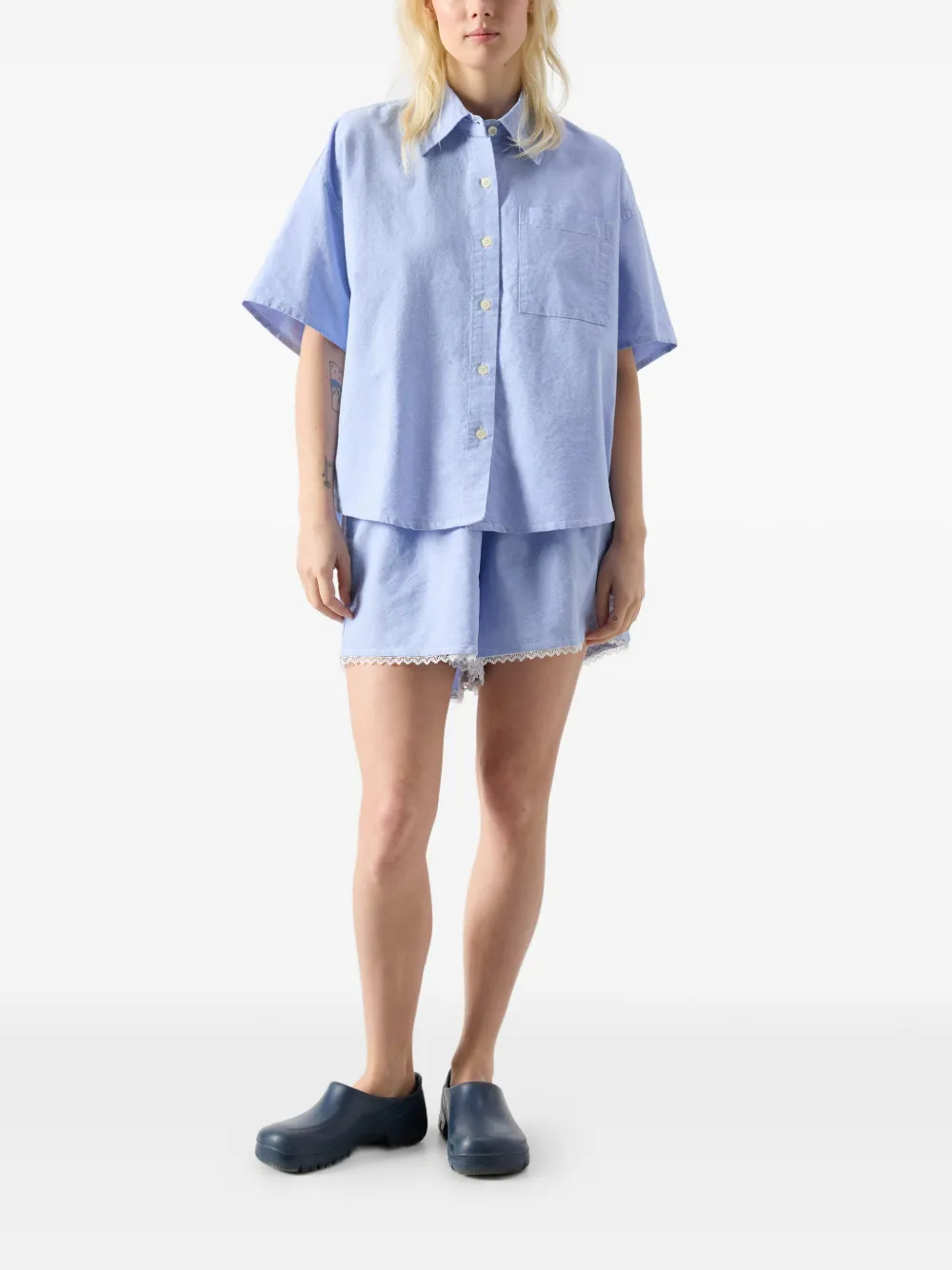 Feoly Elasticated Cotton Mini Shorts