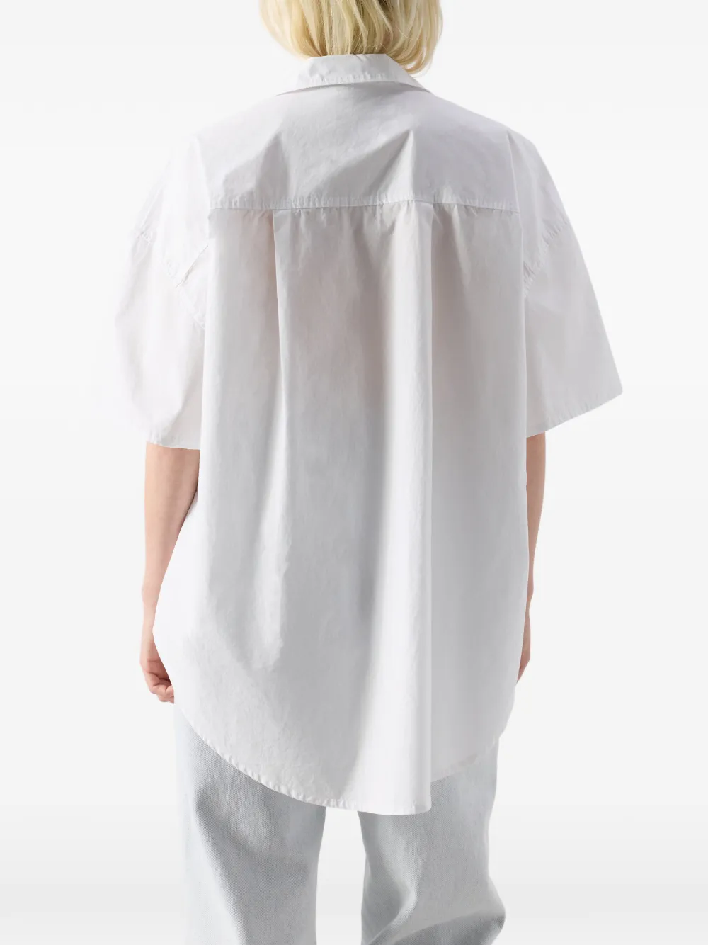 American Vintage Havanarow katoenen blouse met opgestikte zak en knopen Wit