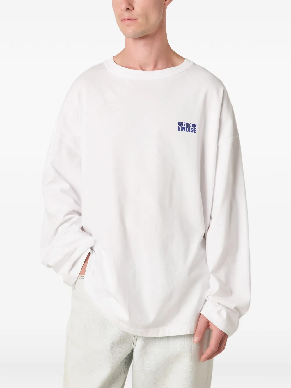 American Vintage Gixy T-shirt met lange mouwen Wit