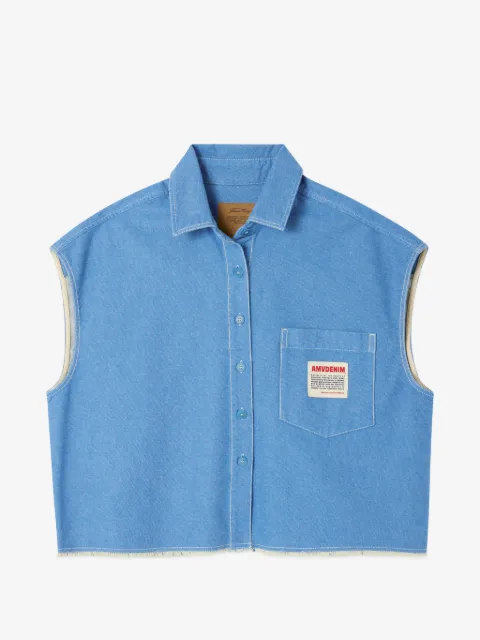 American Vintage Pusway pocket-detail sleeveless cotton shirt