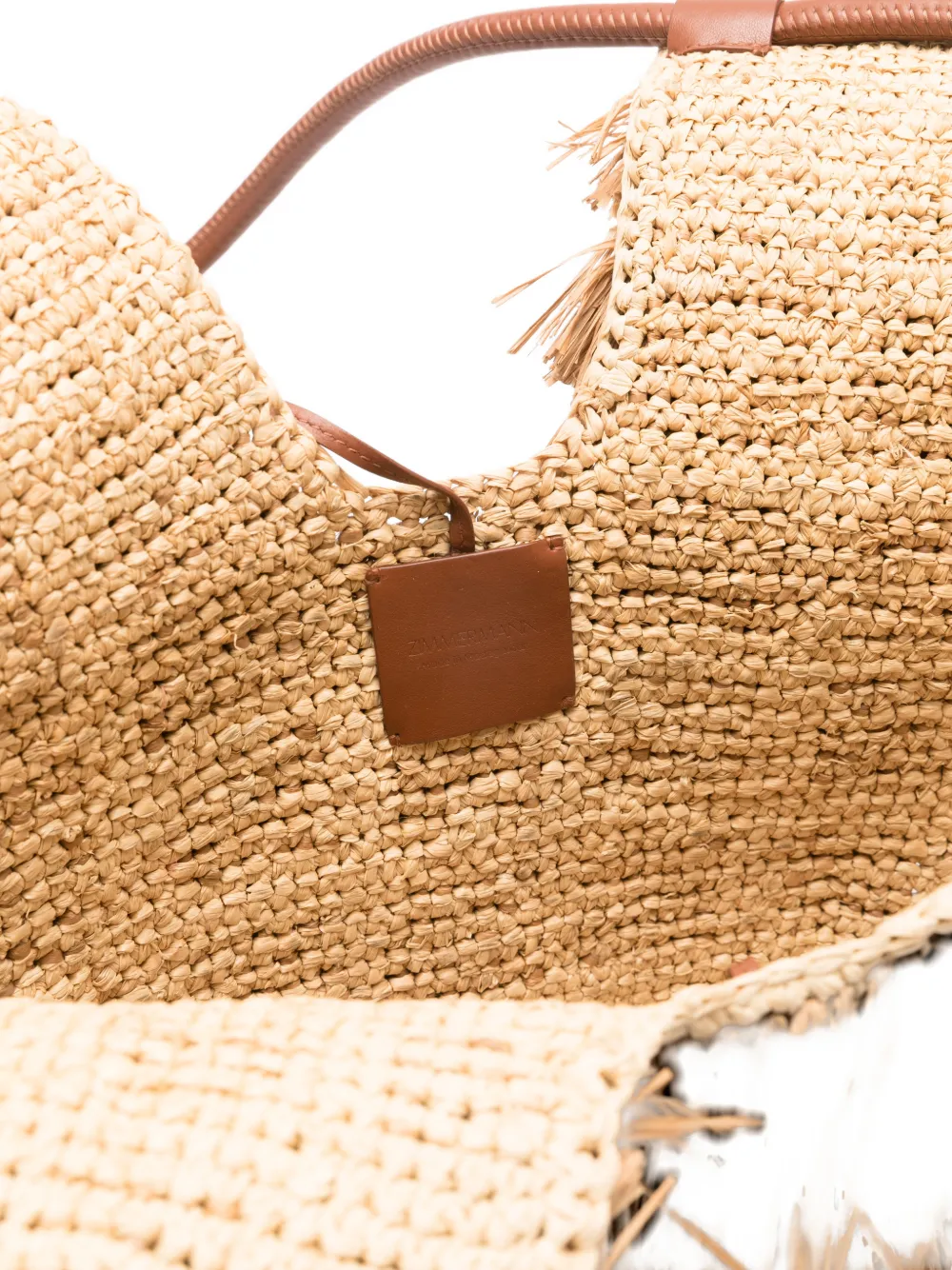 ZIMMERMANN Goldentime medium shopper met franje Beige