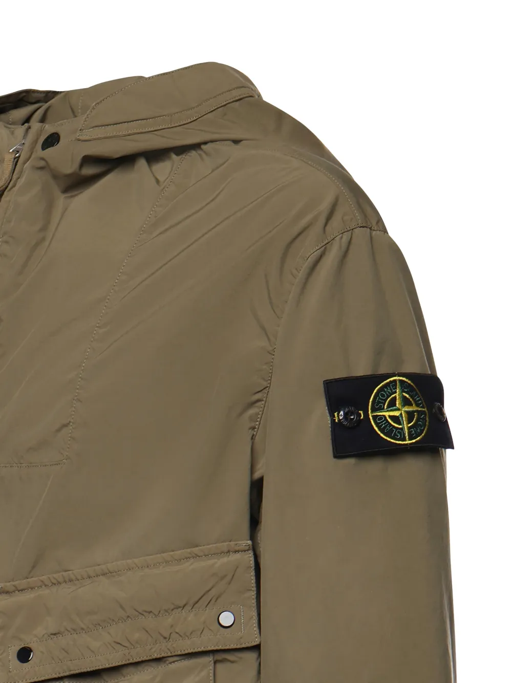 Stone Island Jack met capuchon en zak Beige