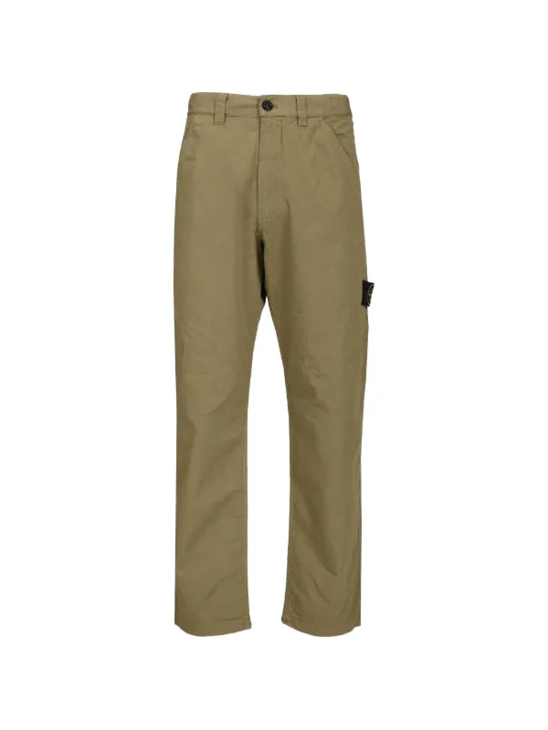 Stone Island 3100008 Mercerised Organic Cotton Ripstop in Green