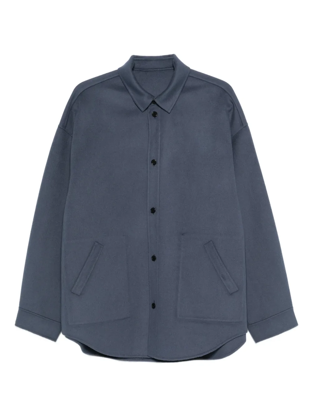ALICIA AUDREY Geknöpfte Hemdjacke mit Tasche - Blau