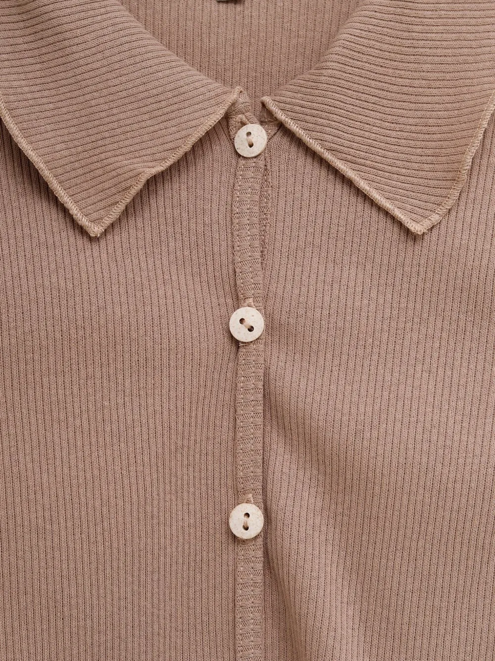  Baserange Iso Ribbed Button Shirt - Neutrals 