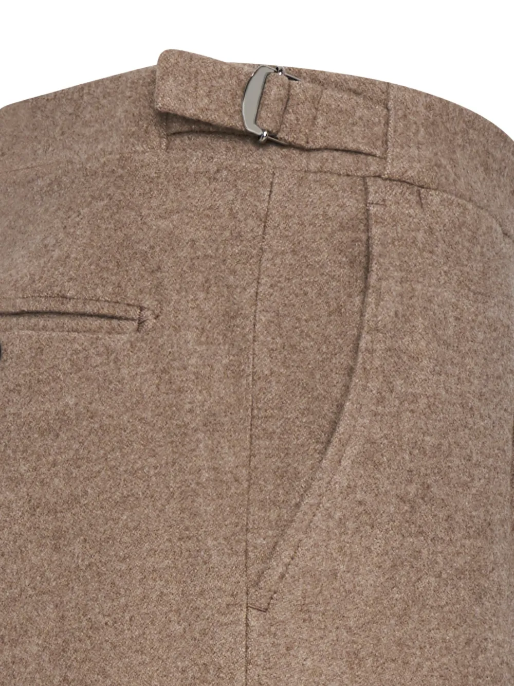 FRANZESE COLLECTION Broek met dubbele tailleband Bruin