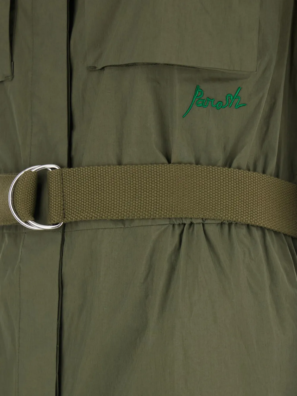  P.a.r.o.s.h. Belted Short-sleeves Jumpsuit - Green 