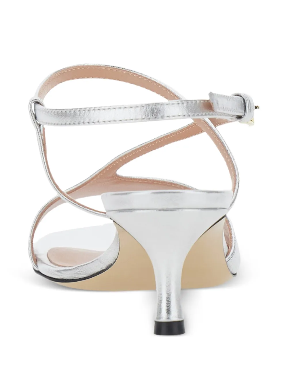  Pollini Strappy Buckle Sandals - Silver 