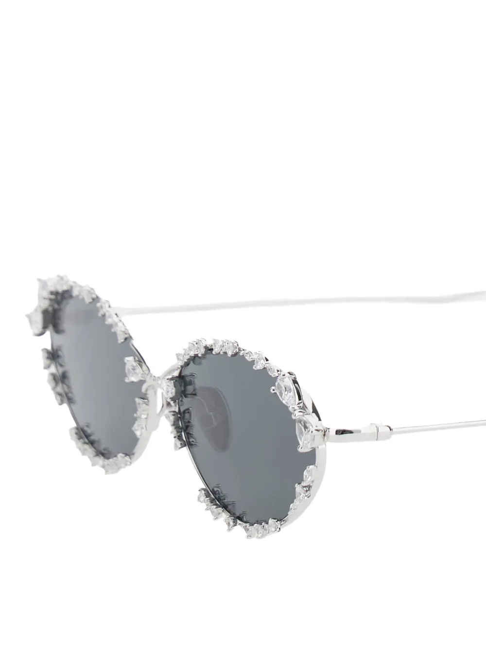  Yvmin Ripple/bitter Salty Glaze Oval-frame Sunglasses - Silver 