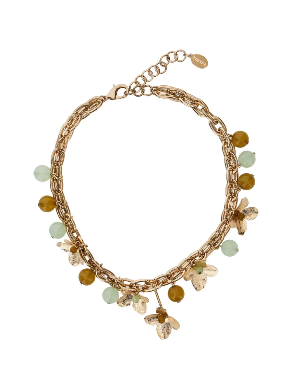 TWINSET flower beaded chain necklace - Oro