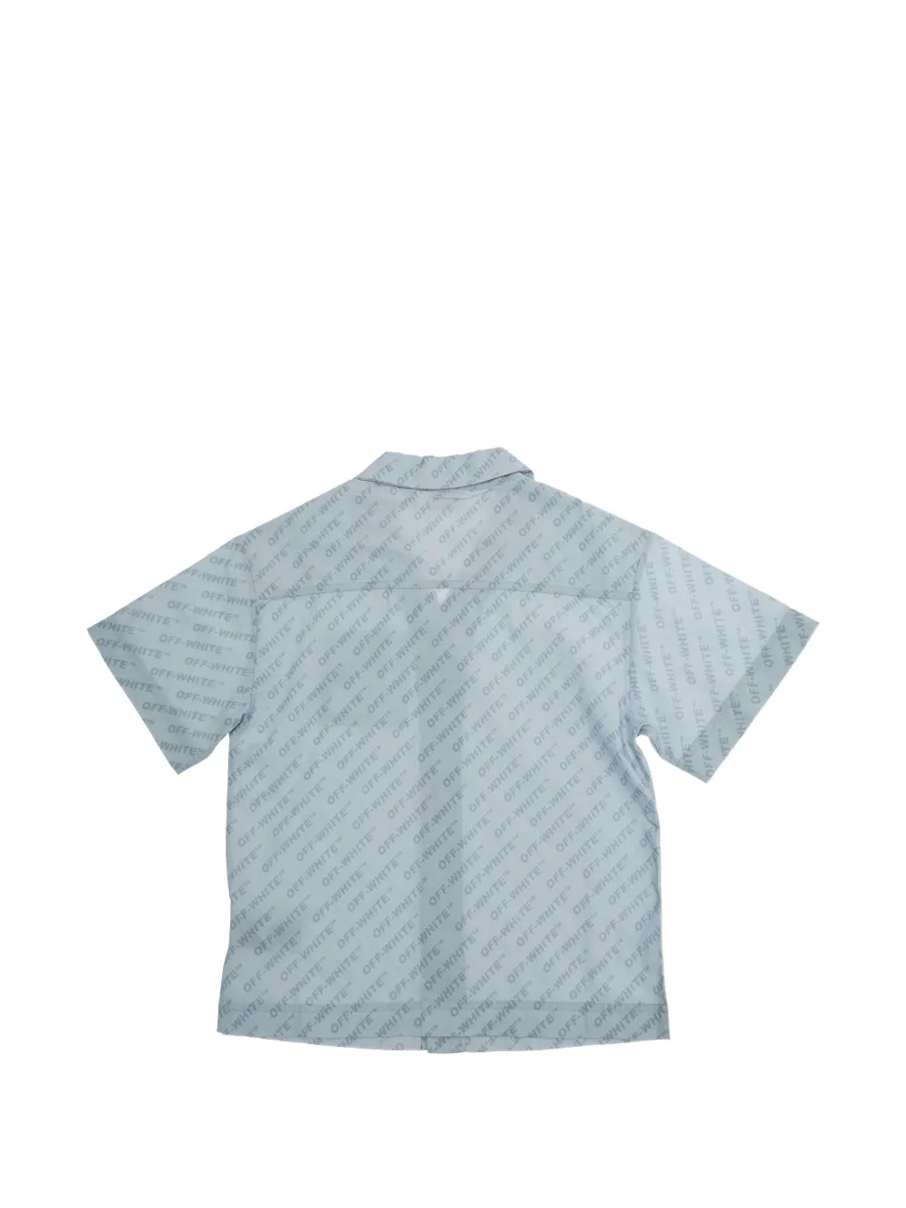 Off-White Kids Bowlingshirt met logo Blauw