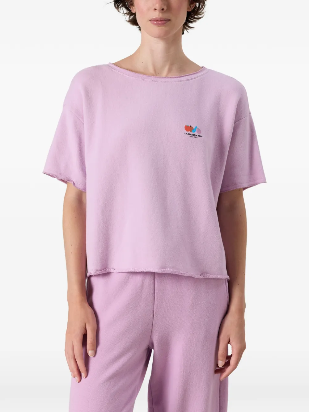 American Vintage Atubay T-shirt met logoprint Roze