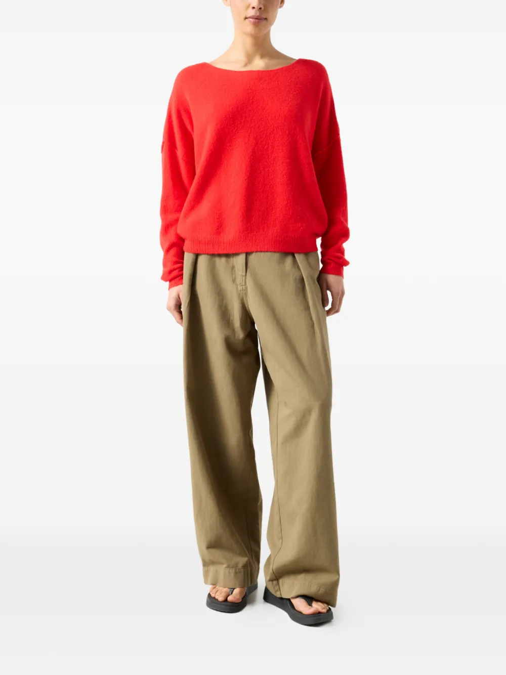 Long-Sleeve Boat-Neck Sweater