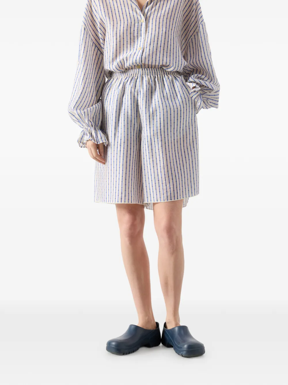 Zivow Striped Drawstring Shorts