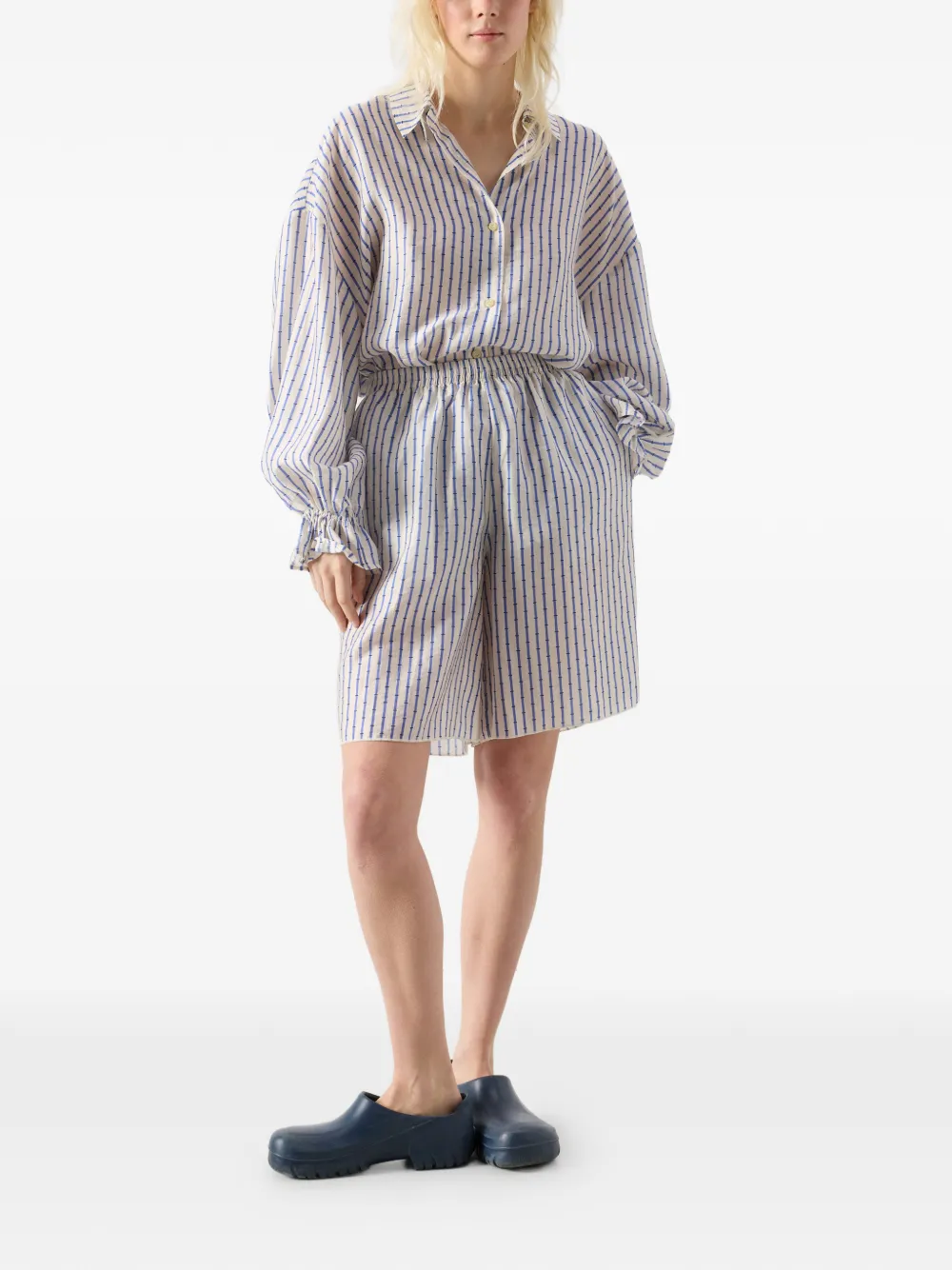Zivow Striped Drawstring Shorts