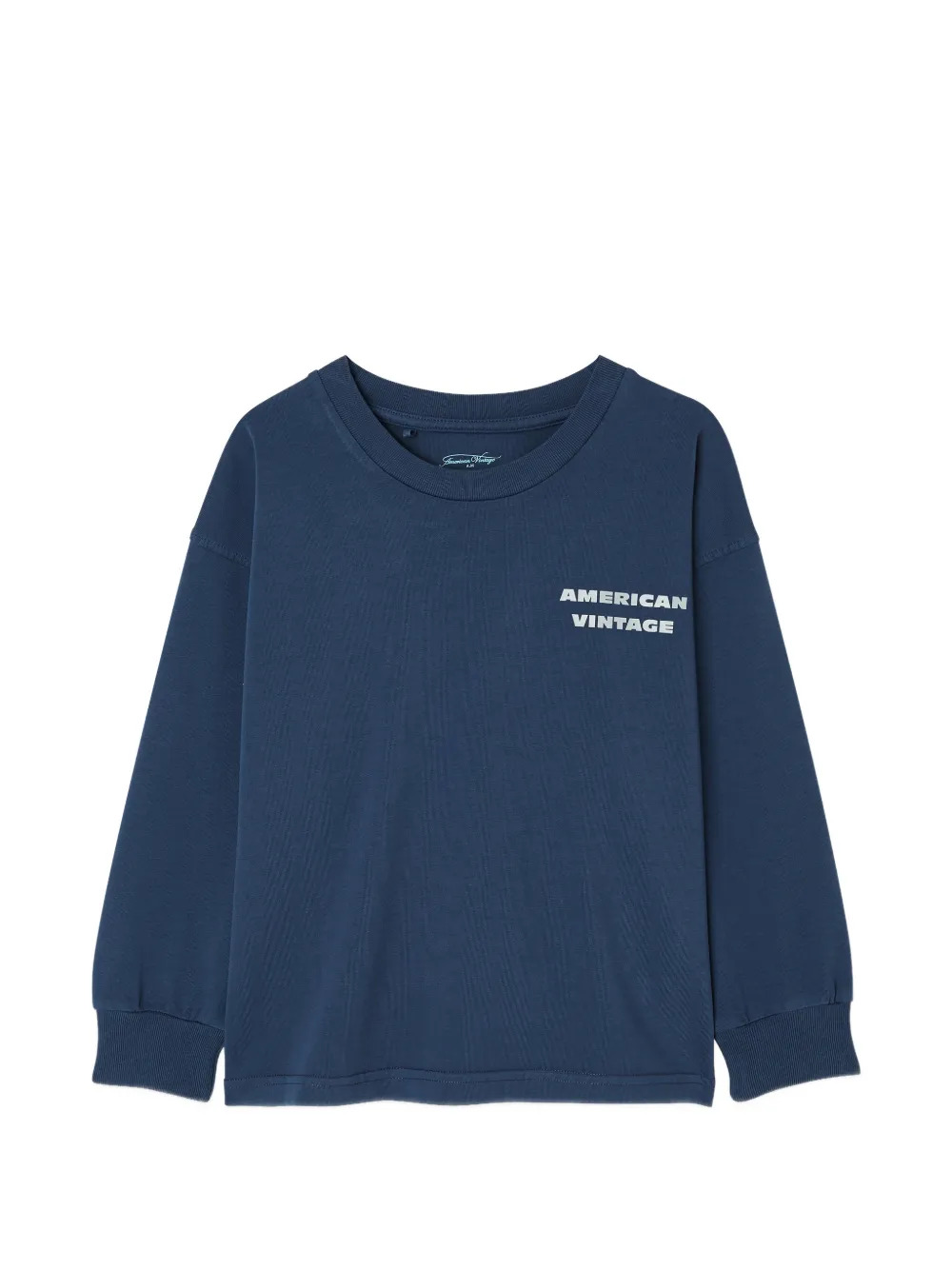 American Vintage Kids long-sleeve round-neck sweater - Blu