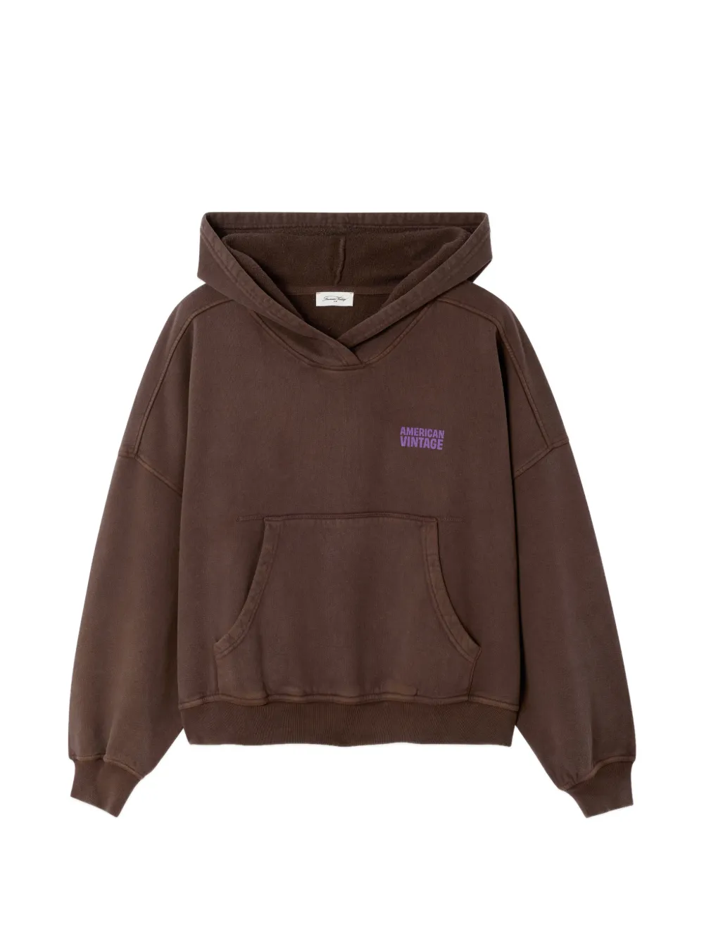 American Vintage logo-print cotton hoodie - Braun