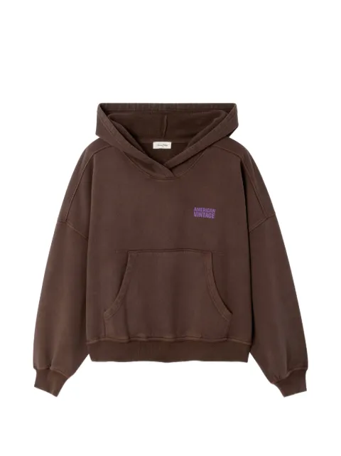 American Vintage Plizzy logo-print pouch-pocket hoodie