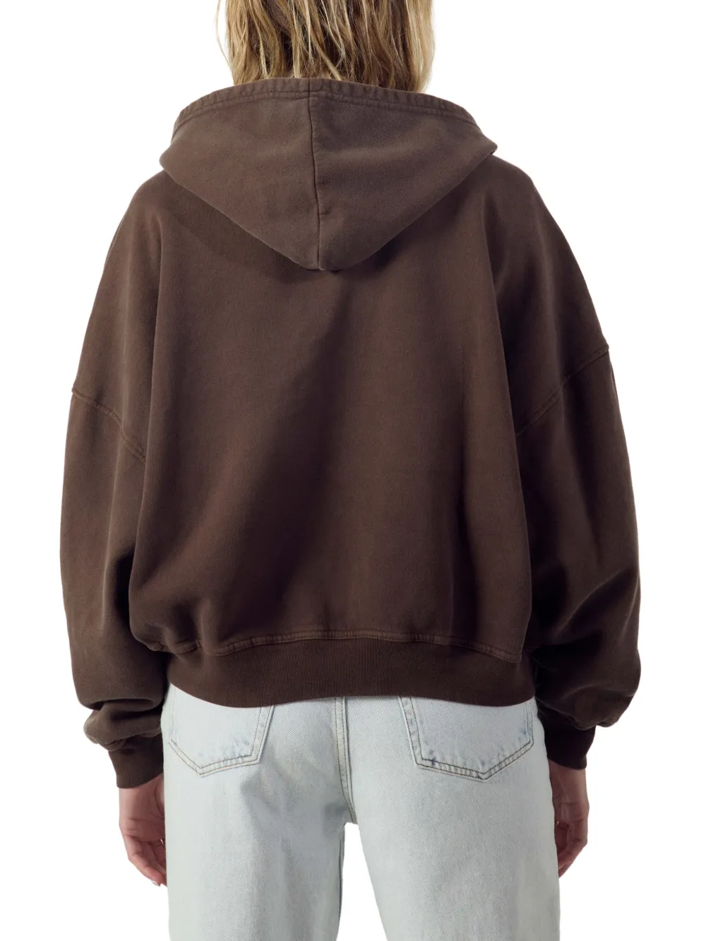 American Vintage Plizzy hoodie met buidelzak en logoprint Bruin